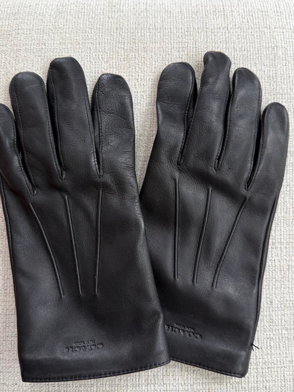Coach Men's Black Leather Dress Gloves